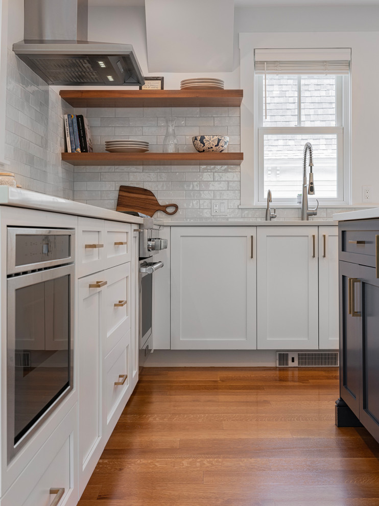 Inspiration for a transitional kitchen remodel in Boston