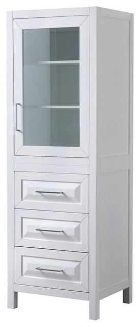 Daria Linen Tower With Shelved Cabinet, Linen Tower Cabinet