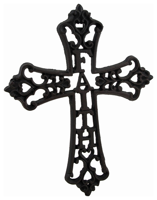 Cast Iron Faith Decorative  Wall  Mounted Cross 