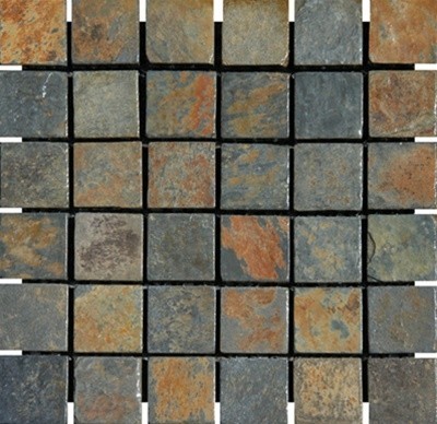 China Multi Color Tumbled Mesh Mounted Slate Mosaic Tiles 2 X China Multi Color Tumbled Mesh Mounted Slate Mosaic Tiles 2 X Modern