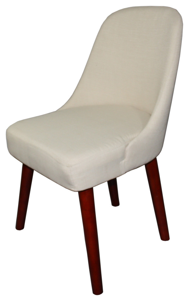 33.5" Tall Armless Accent Chair, Cream Midcentury Dining Chairs