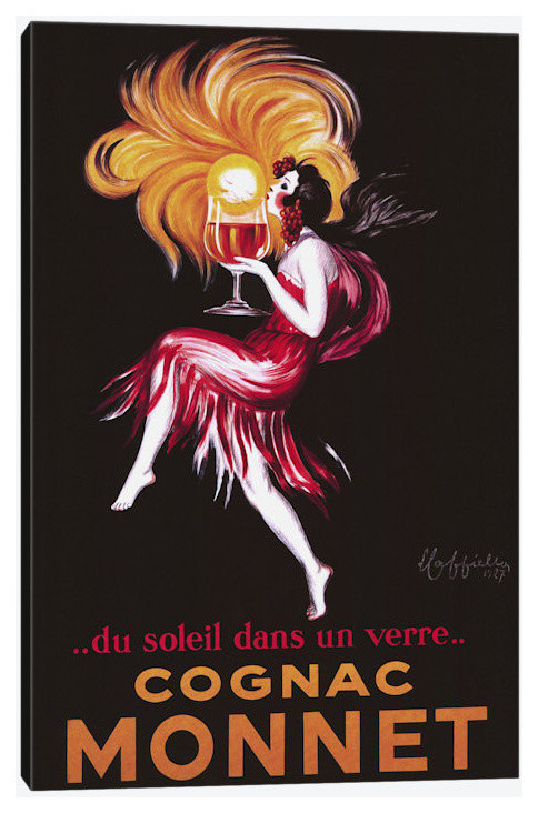 Vintage Cognac Monnet By Leonetto Cappiello Repro Canvas Art Poster Print