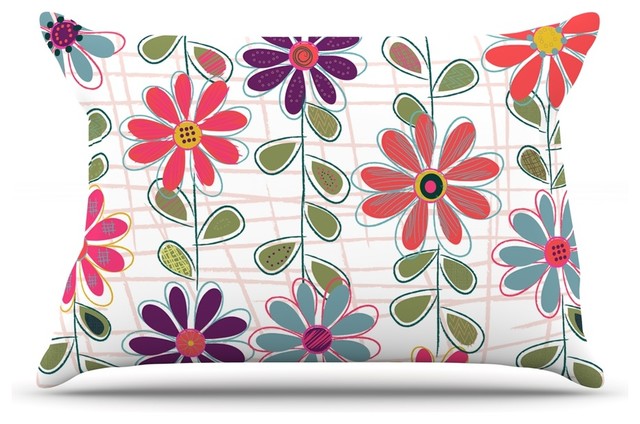 Jolene Heckman "Fall Flowers" Floral Pillow Case, Standard, 30"x20"