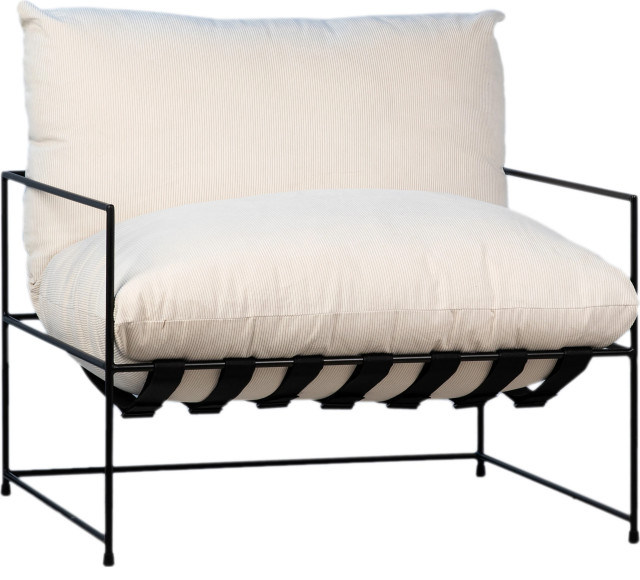 Gerhard Natural White Corduroy Arm Chair Transitional Armchairs And