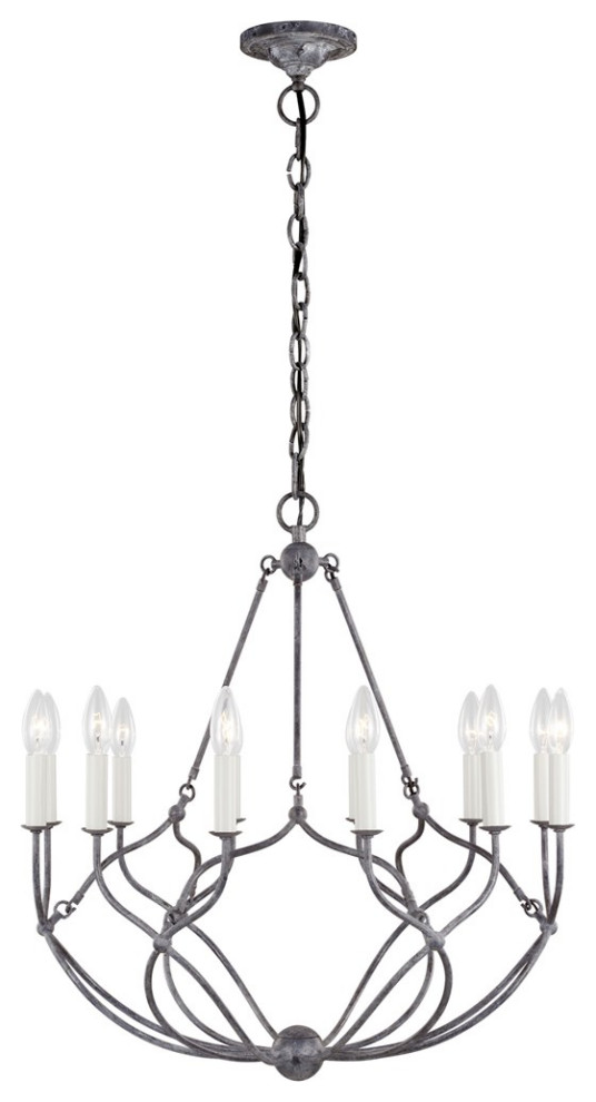 Chapman and Myers Richmond 12LT Small Chandelier Weathered Galvanized