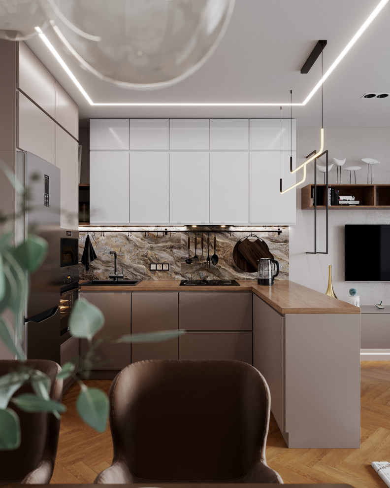 Квартира  с зелёными акцентами