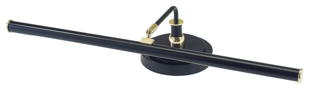 Upright Piano Lamp 19" LED in Black with Polished Brass Accents