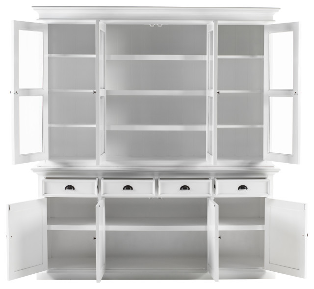 Buffet Hutch Unit with 4 Glass Doors China And Hutches by