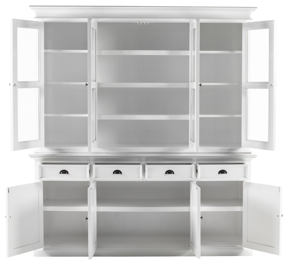 Buffet Hutch Unit with 4 Glass Doors China And Hutches by