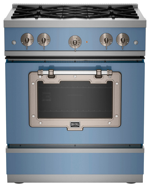 Classic Stove: 1900 Series, French Blue With Satin Nickel Trim