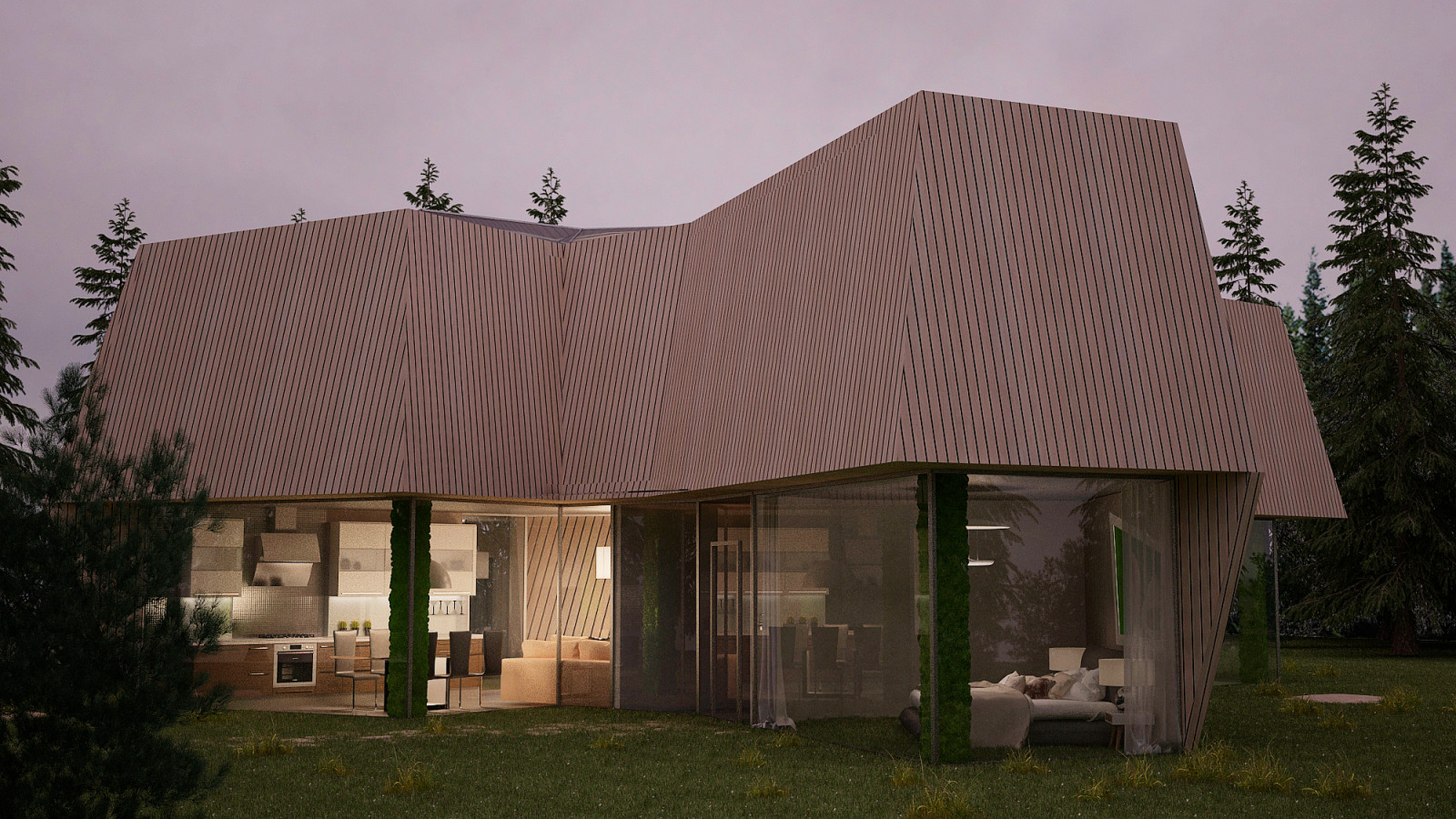 Дом на опушке естественного леса