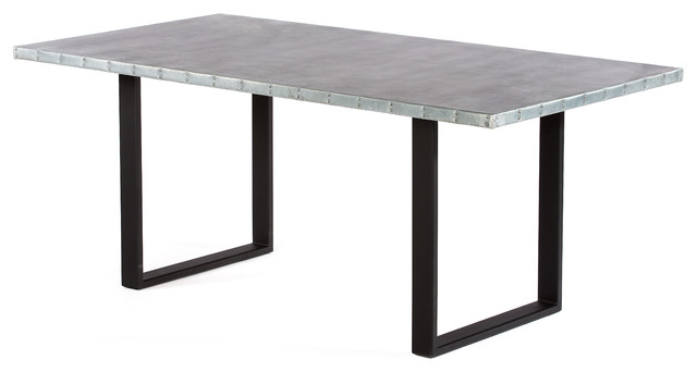 Maddox Zinc Top Dining Table Industrial Dining Tables By