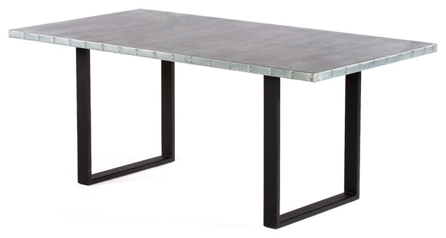 Maddox Zinc Top Dining Table Industrial Dining Tables By Kingston Krafts