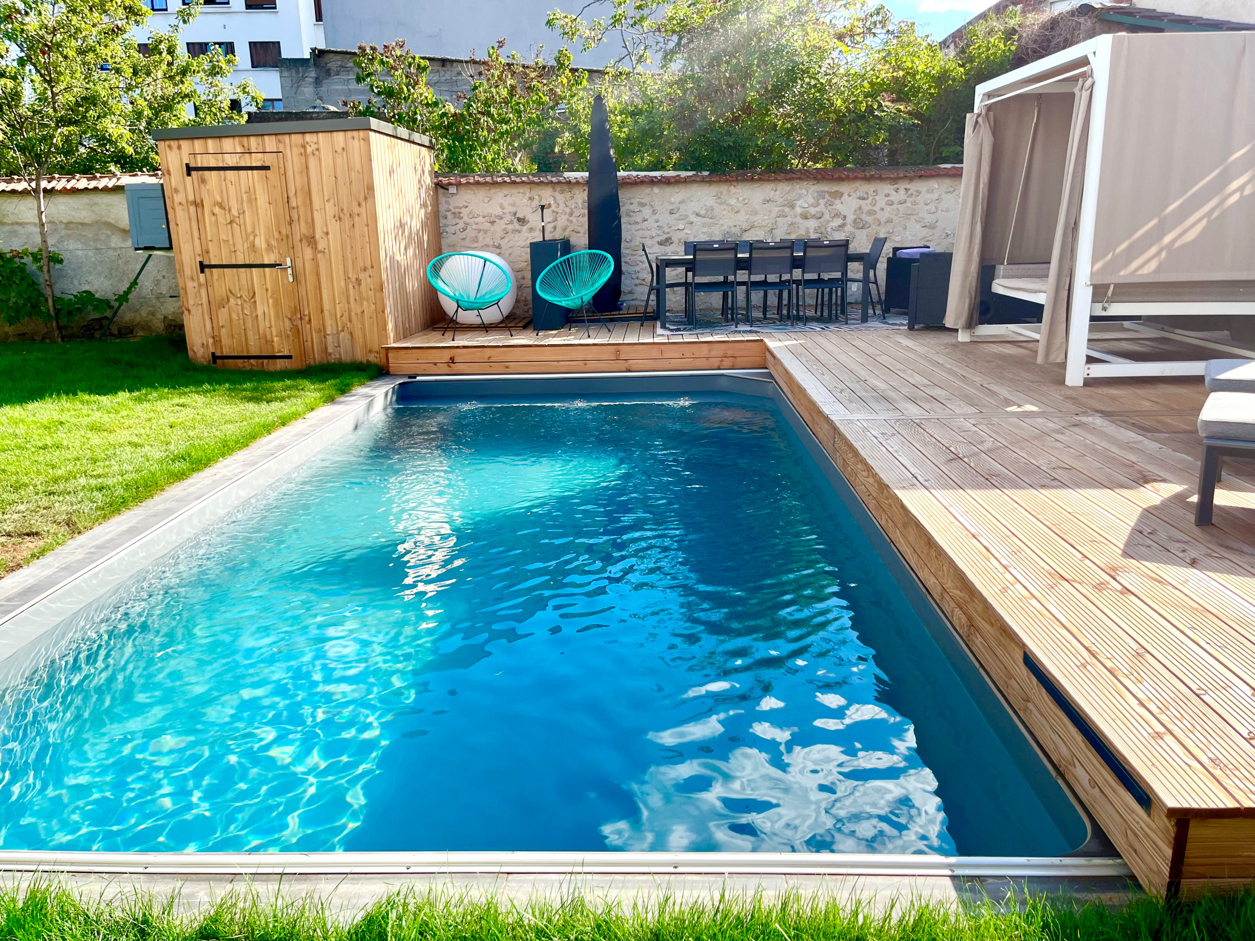 SANZEL - Construction de piscine avec terrasse mobile