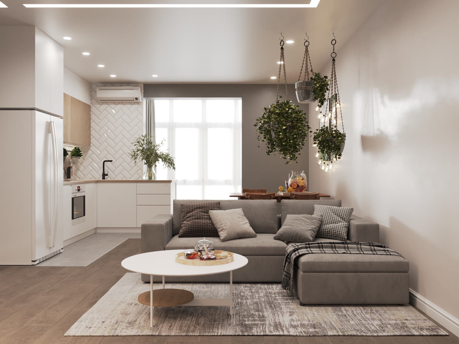 Интерьер однокомнатной квартиры в стиле Бохо