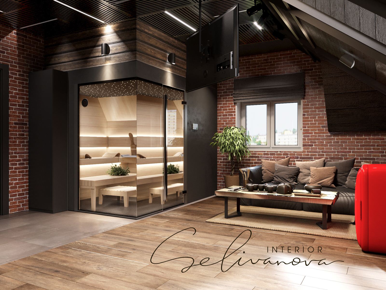 Комната отдыха с сауной в частном доме