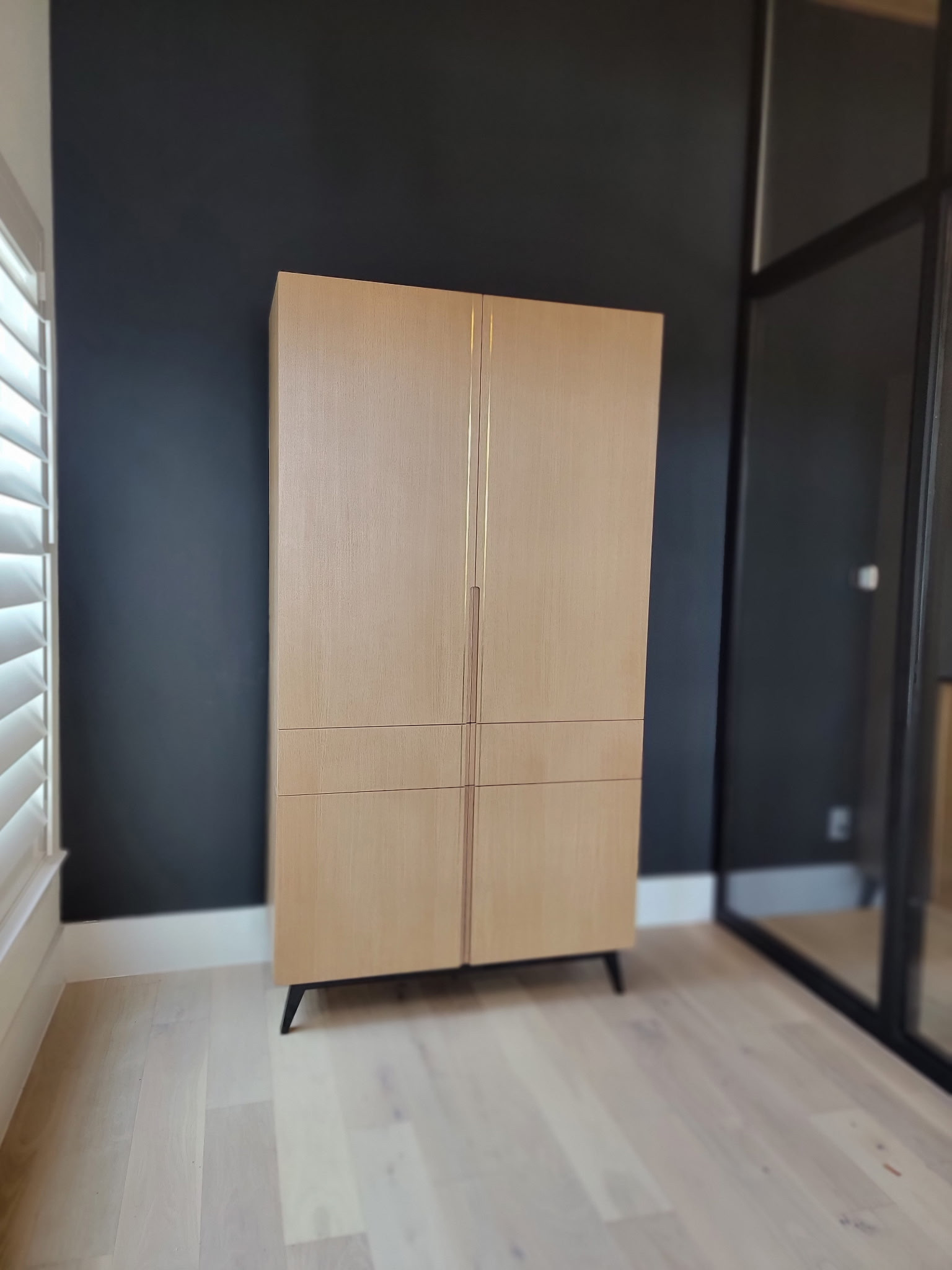 CUSTOM MODERN GLASSWARE CABINET