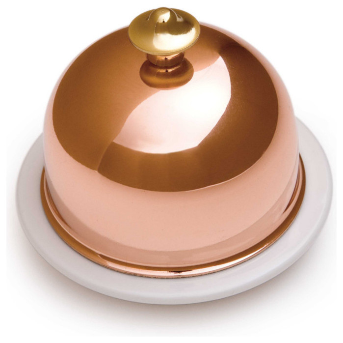 Mauviel M'tradition Copper & Porcelain 3.5 Inch Butter Dish