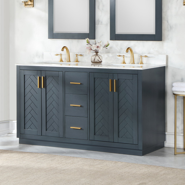 Gazsi Classic Blue Bathroom Vanity Set, 60