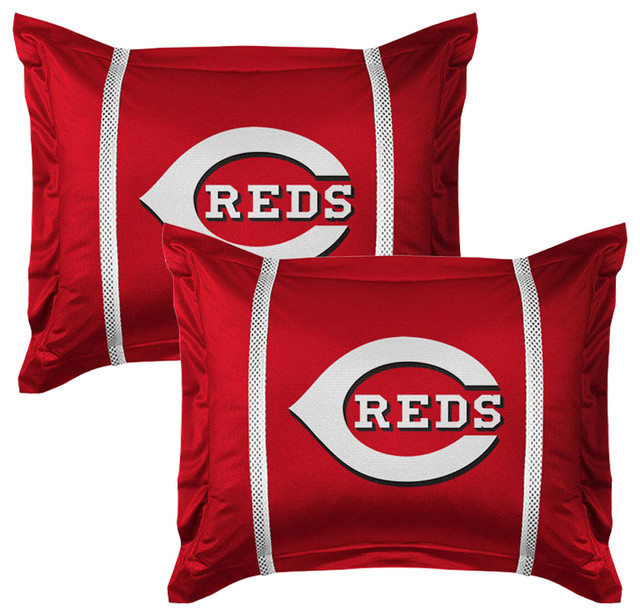 2 Piece Mlb Cincinnati Reds Pillow Sham Set Baseball Bedding