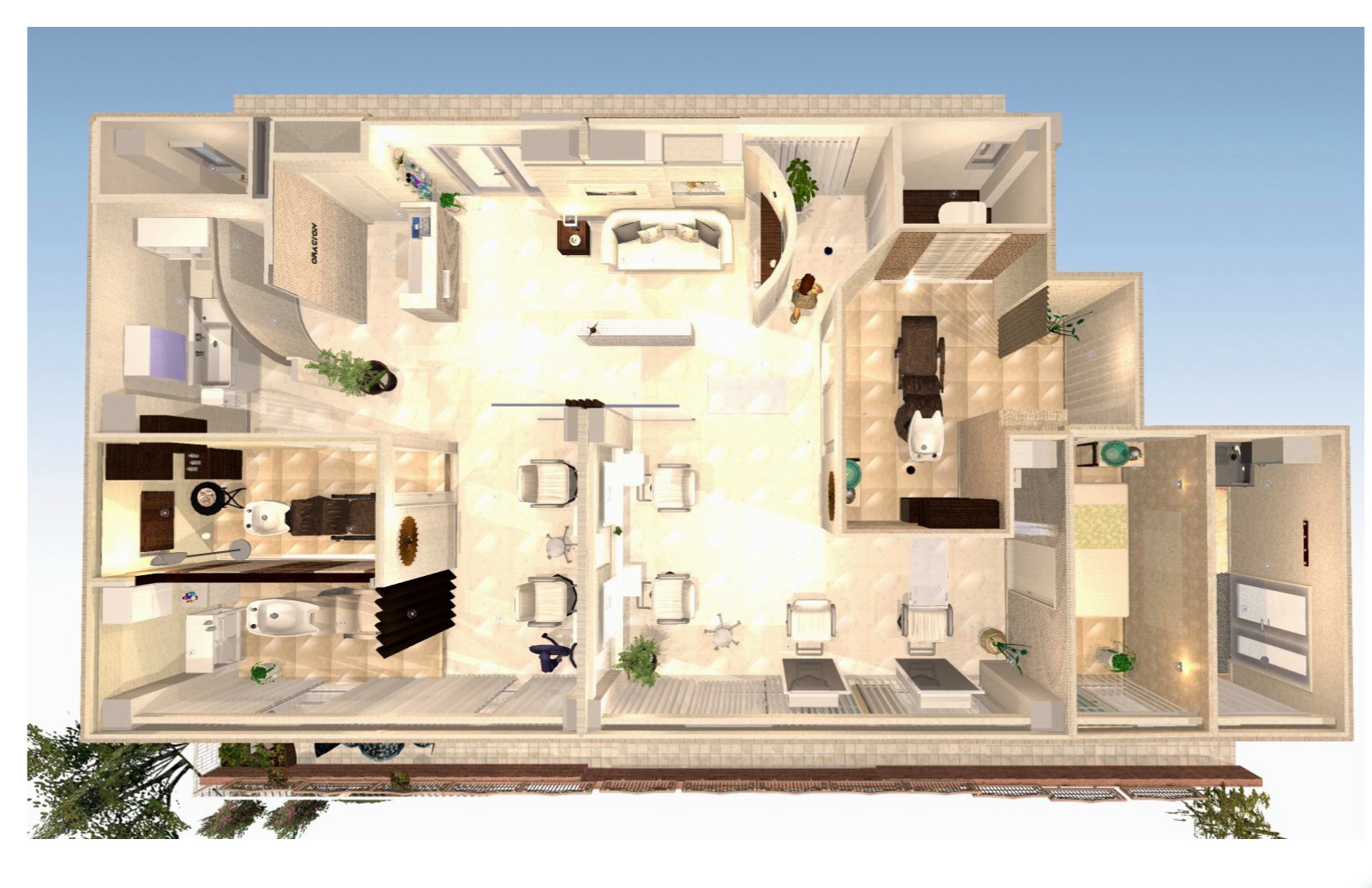 Hair ＆ Beauty Saron　3Dﾊﾟｰｽにてプラン確認