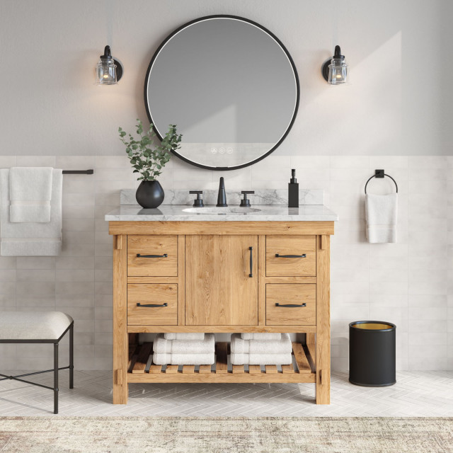 Bosque Bath Vanity, Driftwood, 42", Single Sink, Undermount