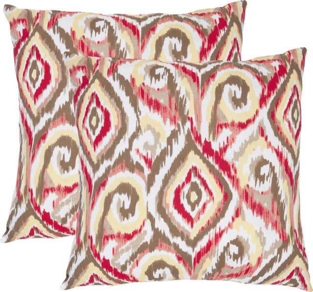Bardot Pillow (Set of 2) - Brown, Polyester, 22"x22"