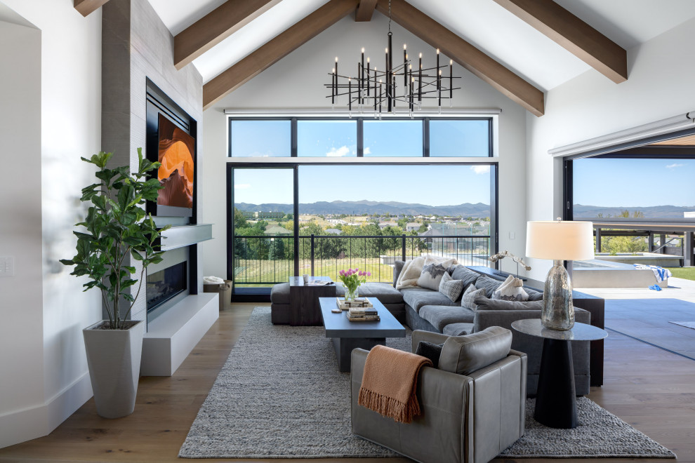 Luxury Living Room with Indoor-Outdoor Living Sliding Doors ...