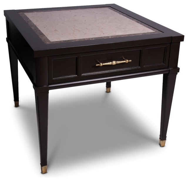 Hekman End Table With Faux Marble Inlay Traditional Side Tables Hekman End Table With Faux Marble Inlay