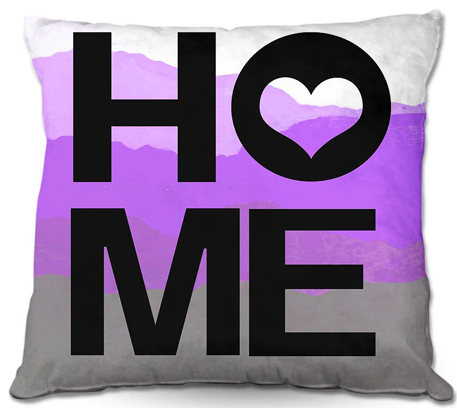 Outdoor Pillow Home Heart Orchid, 22"x22"