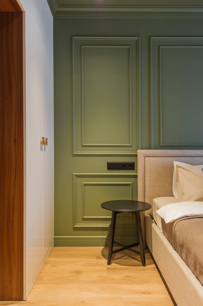 Квартира в современном стиле с зелёной спальней