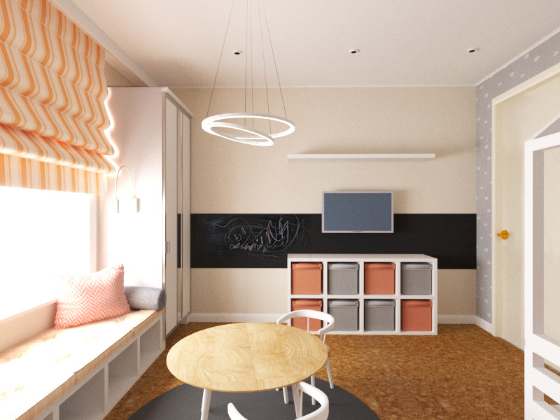Дизайн 3-х комнатной квартиры в современном стиле для семьи с двумя детьми.