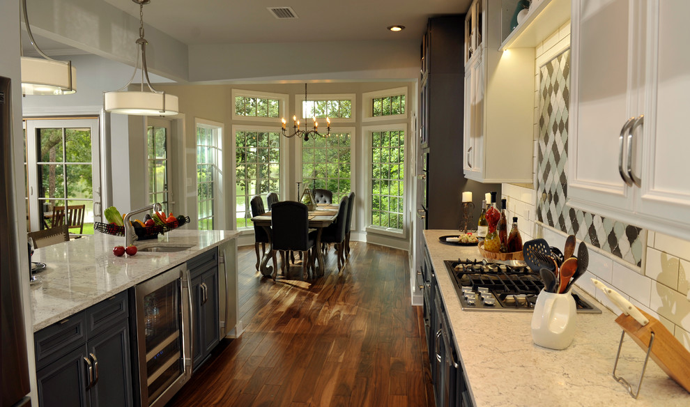 Example of a transitional kitchen design in Miami