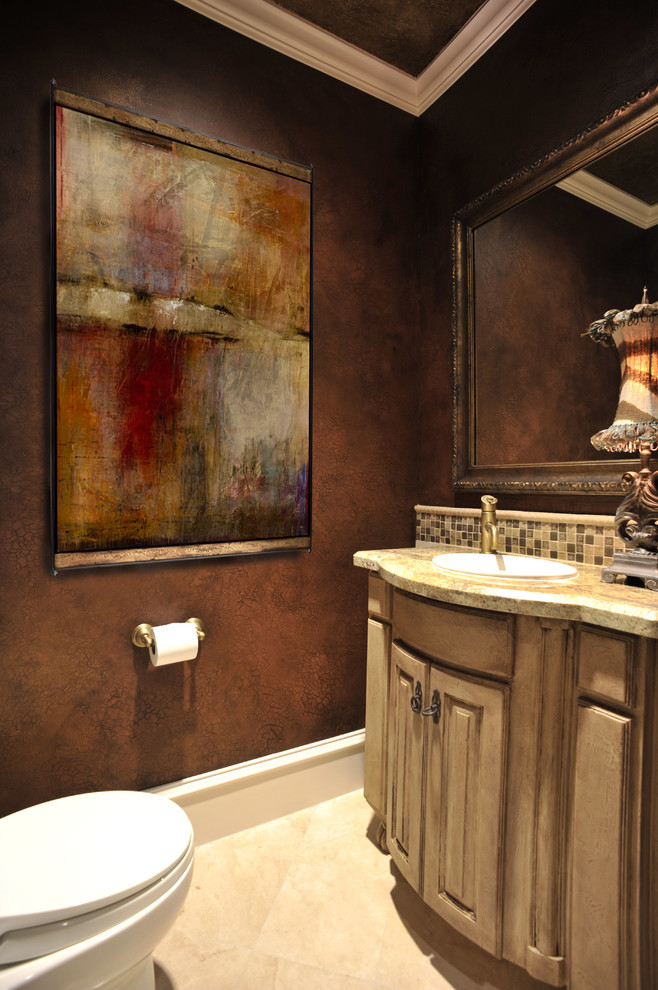 Design ideas for a traditional powder room in Houston.