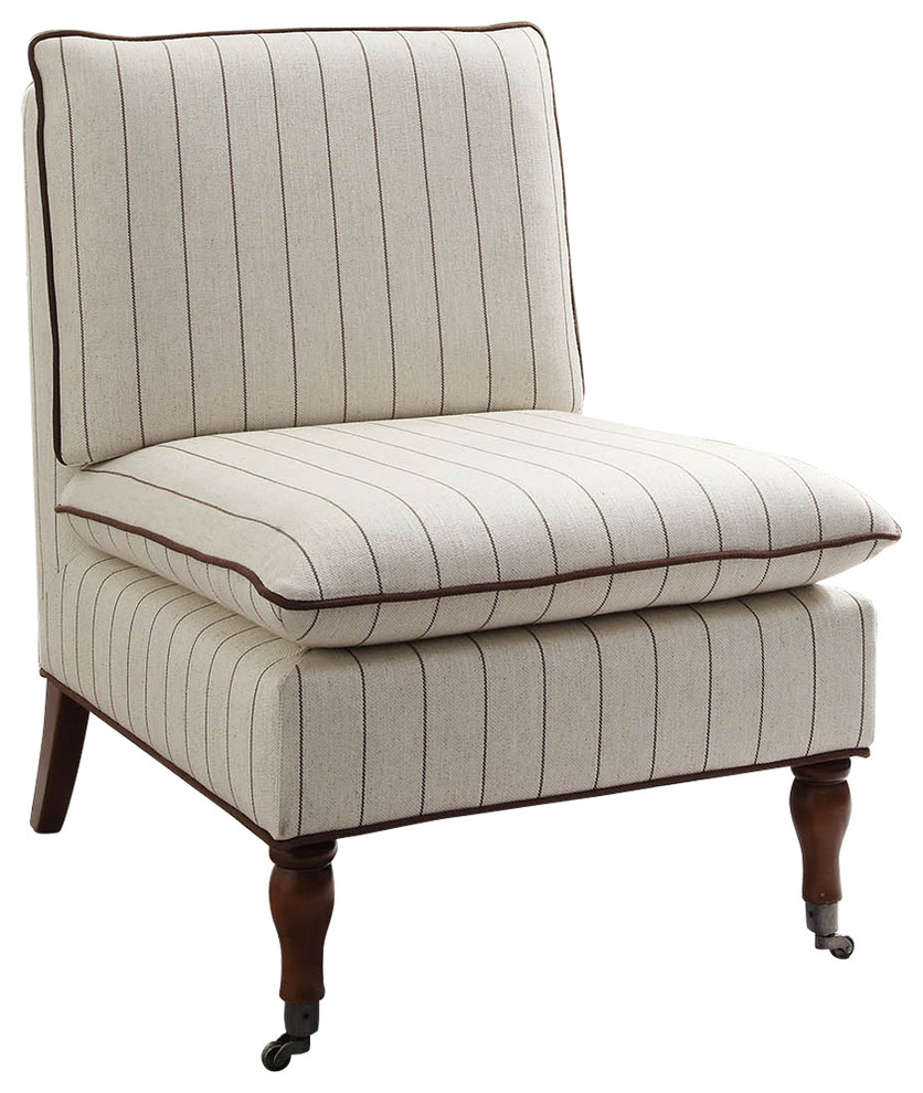 Peggy Stripe Pillow Top Slipper Chair Traditional Armchairs And