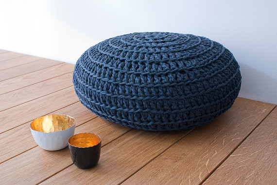Dark Gray Pouf by Nanahome
