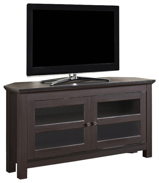Walker Edison Coronado 44 Wood Corner Tv Stand In Espresso Walker Edison Coronado 44 Wood Corner Tv Stand In Espresso