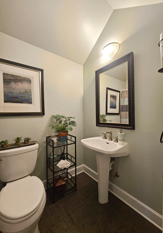 Second Bathroom/ Powder Room with Vaulted Ceiling - Contemporary ...