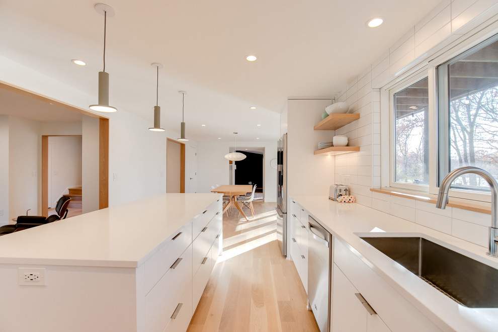 White and white oak - modern kitchen + more in New Brighton