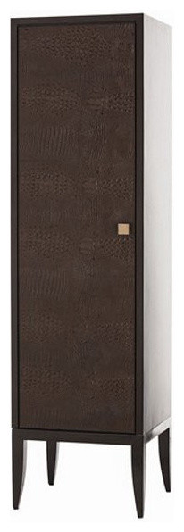 Arteriors Home Elle Chocolate Croc Embossed Leather/Wood Cabinet - Arteriors Hom