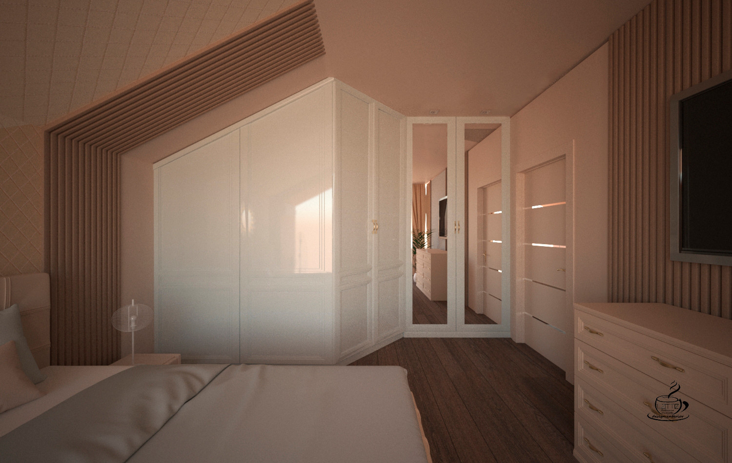 Дизайн мансардной спальни