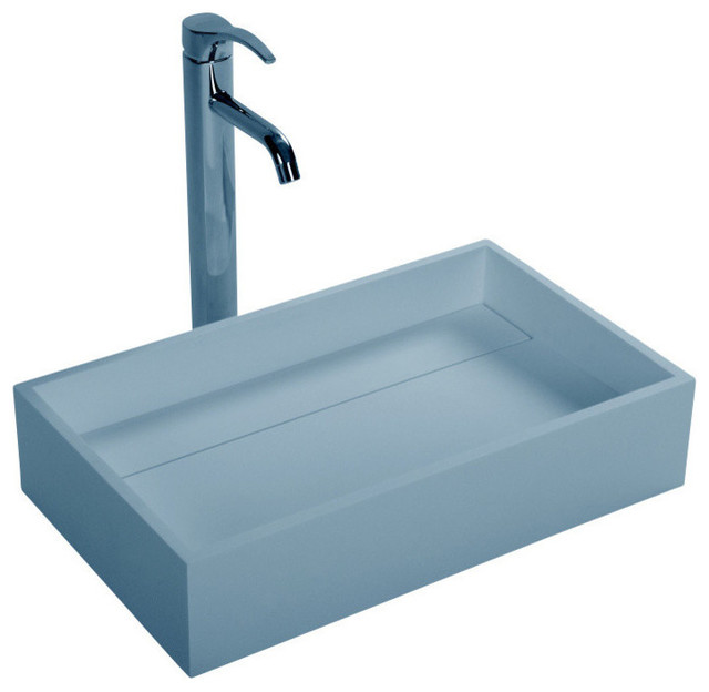 ADM Rectangular Countertop Sink, White, 20" Contemporary Bathroom