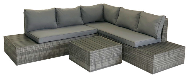 Charles Bentley Rattan and Plywood Corner Lounge Set