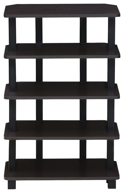 Furinno Turn N 5 Tier Corner Storage Shelf Espresso Black Furinno Turn N 5 Tier Corner Storage Shelf Espresso Black Transitional Display And Wall Shelves By