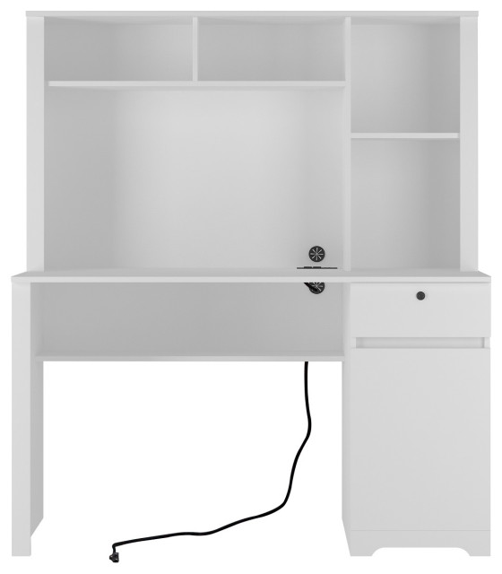 Home Office Desk With Charging Station Modern by CIPACHO Houzz