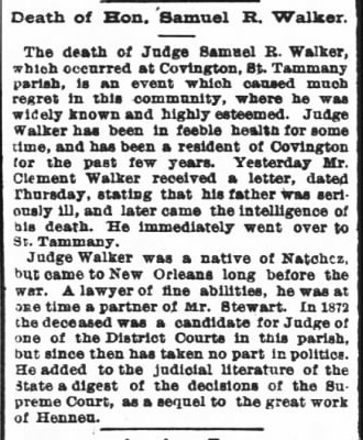 Samuel Rodgers Walker - Honorable Judge and Lawyer - (1822 - 1881)