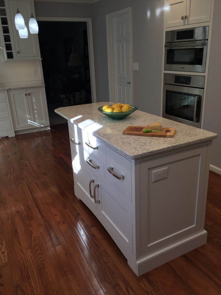 White Kitchen with Full-height backsplash