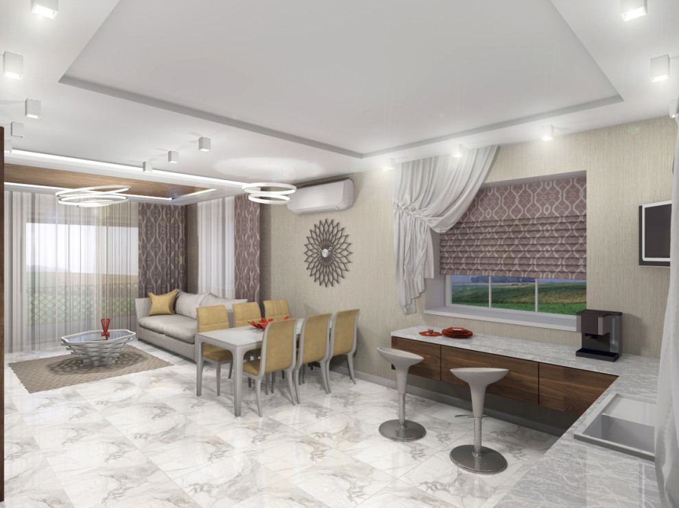 Загородный дом. Кухня-гостиная