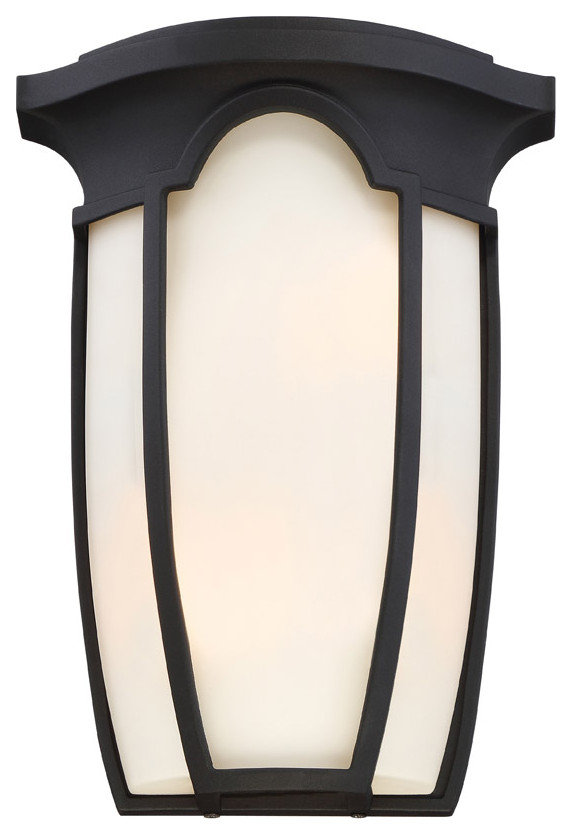 Tudor Row 2 Light Wall Sconce, Black Transitional Outdoor Wall