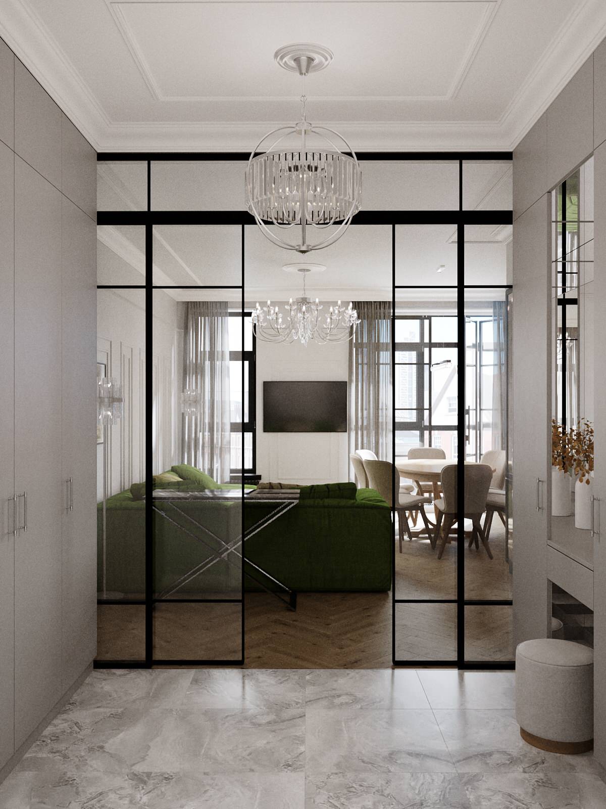 Трехкомнатная квартира в классическом европейском стиле